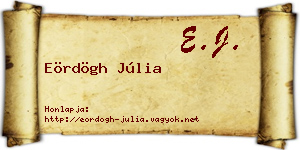 Eördögh Júlia névjegykártya